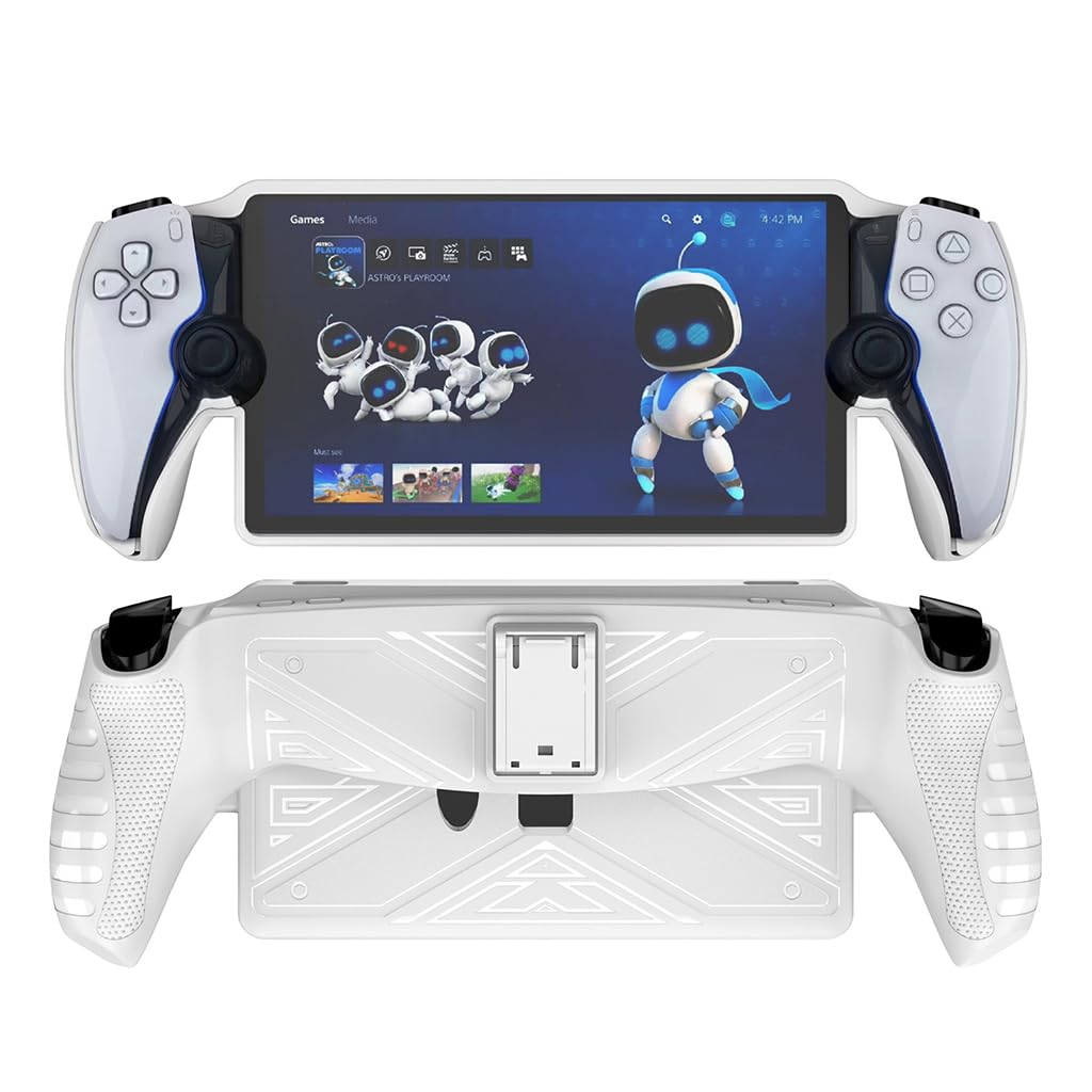 ZORBES Protective Case Cover for Playstation Portal Game, TPU Protective Skin Cover for Playstation Game Console with Kickstand, Anti-Scratch Protective Cover for Playstation Portal Game Machine Protector ZORBES Protective Case Cover for Playstation Portal Game, TPU Protective Skin Cover for Playstation Game Console with Kickstand, Anti-Scratch Protective Cover for Playstation Portal Game Machine Protector